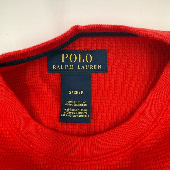 Polo Ralph Lauren Red Waffle Knit T-Shirt – Men’s Small - Picture 6 of 10